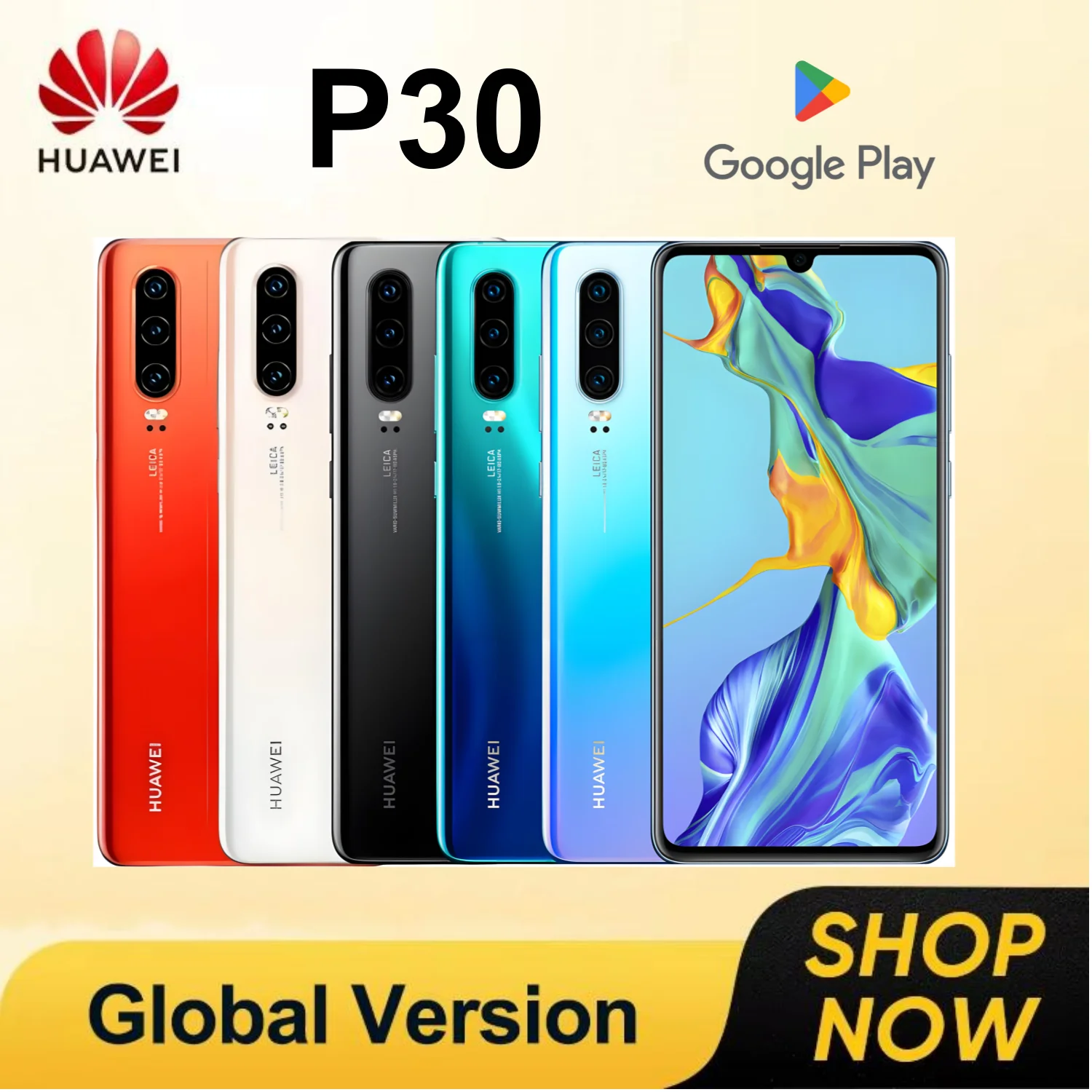 Huawey P30 smartphone android 6.1 hüvelykes 40MP+32MP camer 128GB ROM Mobil telefonok 4G háló nfc Google kereső Dram Áruraktár Alapszerv telefon