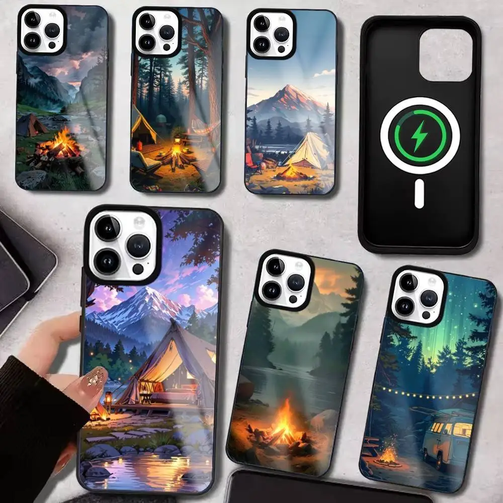 

Mountain wild camping Phone Case For iPhone17,16,15,14,13,12,11 Plus,Pro Max For Magsafe Wireless Charging
