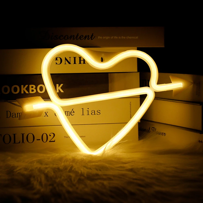 LED Neon Sign Night Light Design Art Decorative Lights Plastic Wall Lamp for Kids Room Bar Holiday Lighting Party Neon Lamp