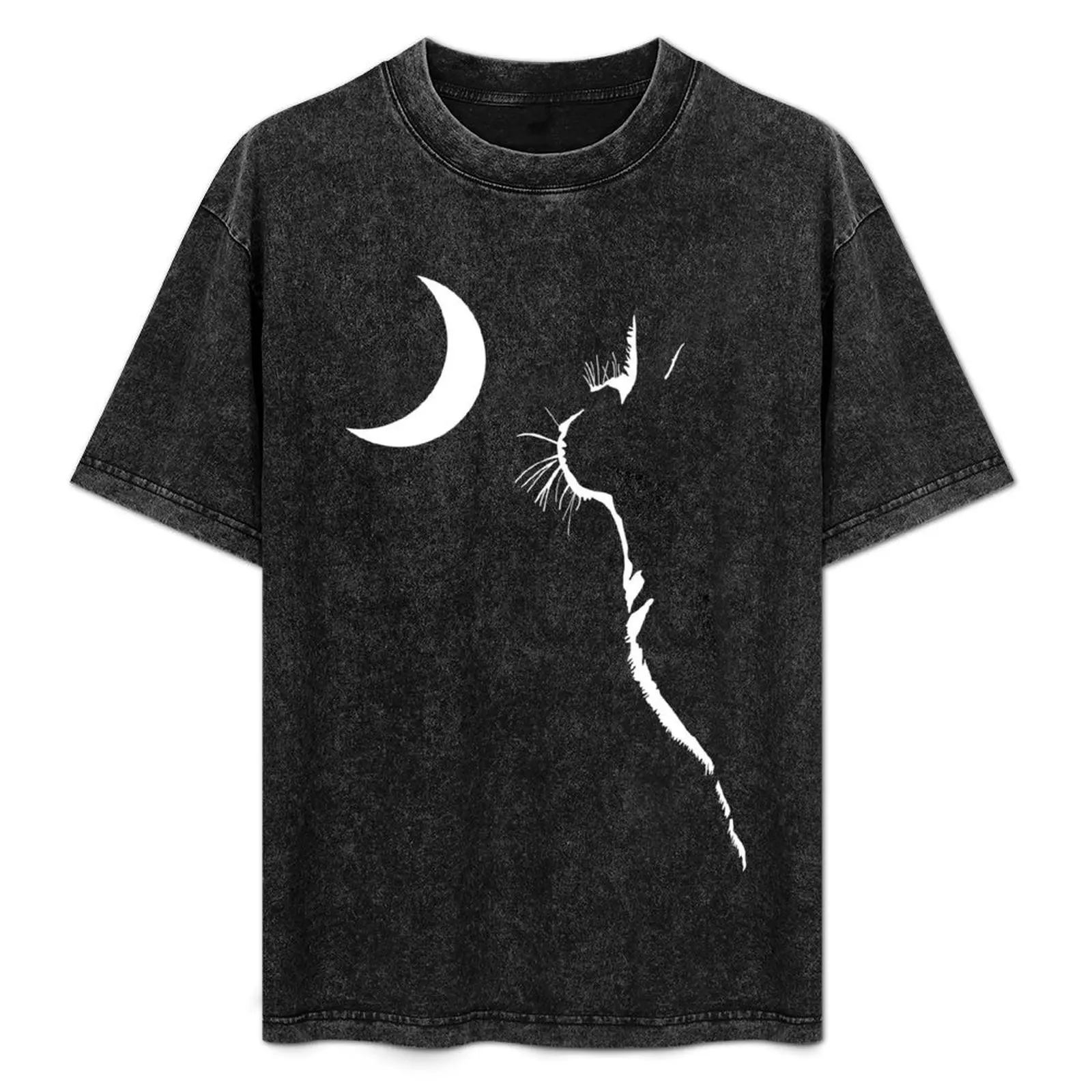 

Black Cute Cat and Moon T-Shirt vintage graphic tee custom shirt t shirt men 100℅ cotton