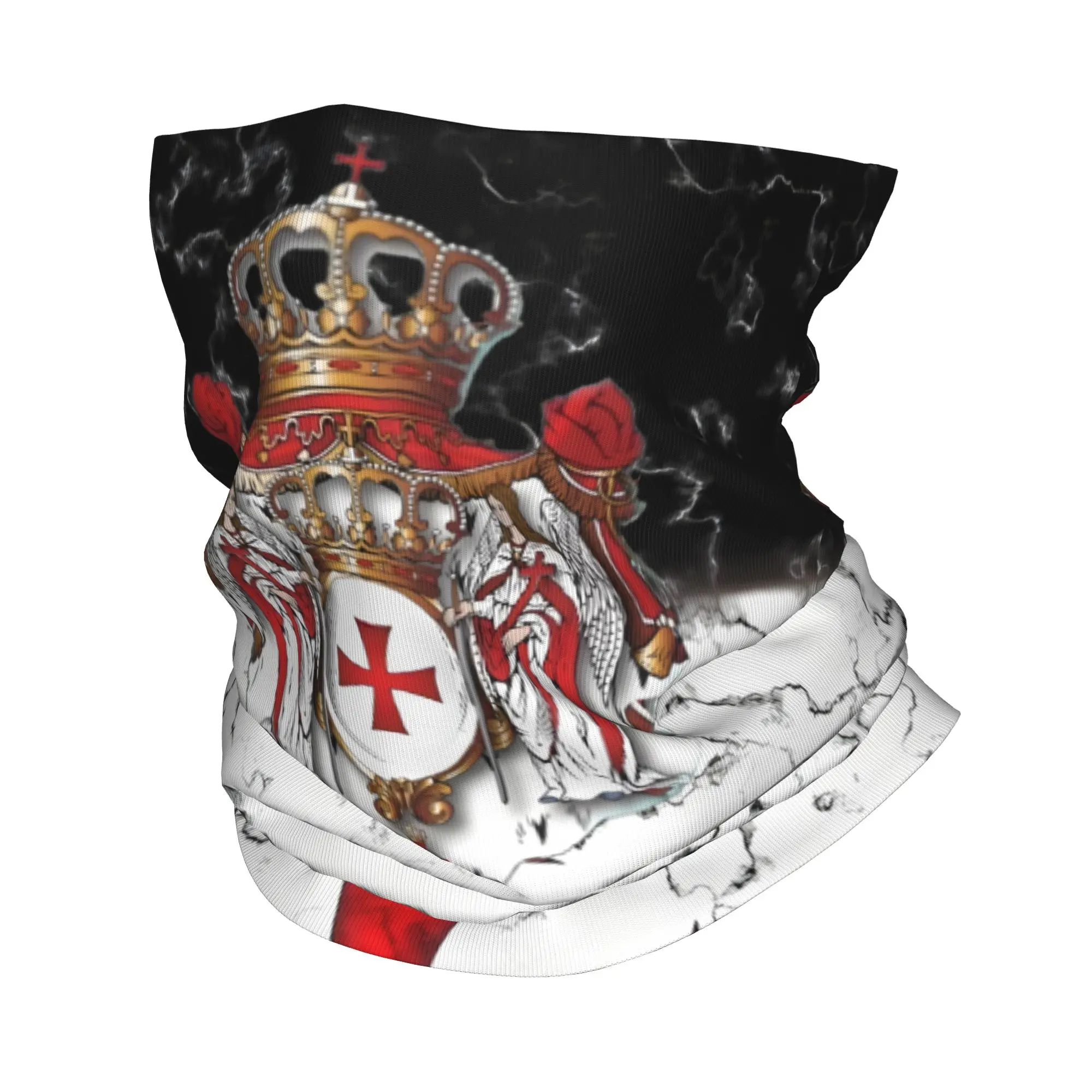 Custom Knights Templar Bandana Neck Warmer Women Men Winter Ski Hiking Scarf Gaiter Brave Rosary Crusader Warrior Face Cover