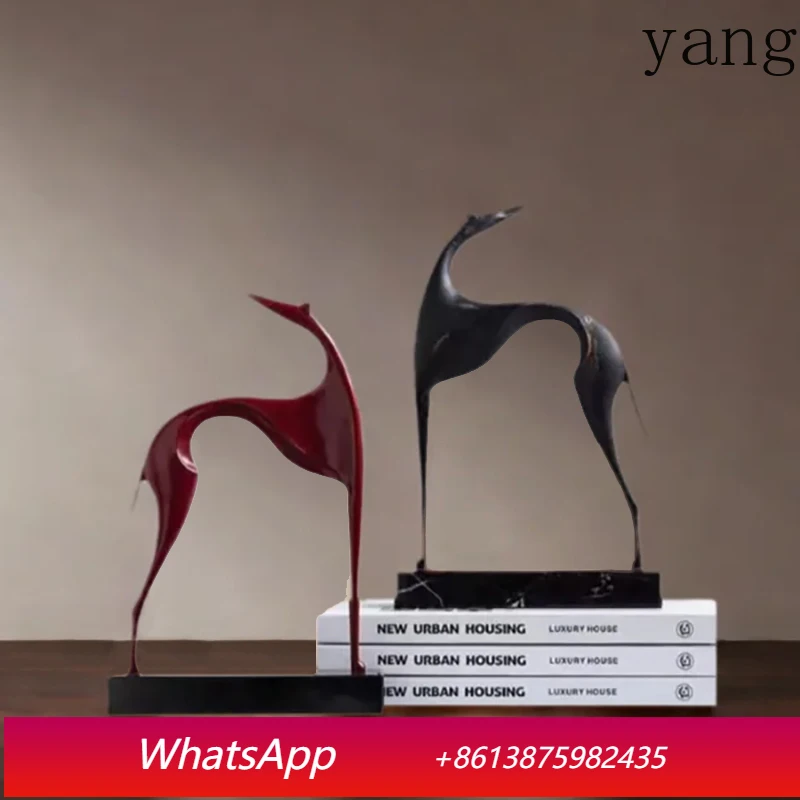 Minimalist Slender Horse Statue Desk Decoration Abstract Artwork Ornaments Creative Horse Metal Sculpture Room Aesthetic Decor
