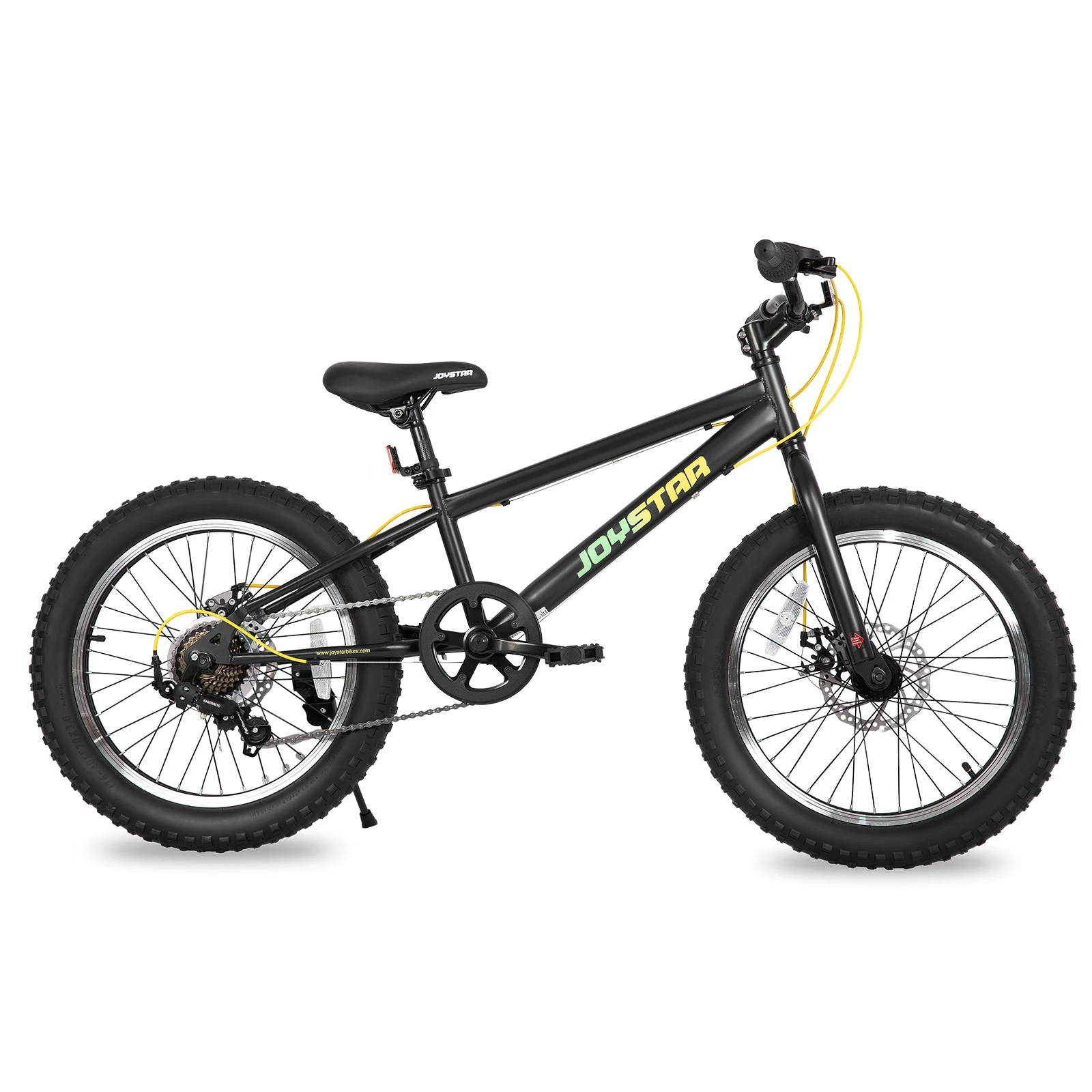 JOYSTAR Bicicleta de montanha de 20 polegadas para crianças de 7 a 12 anos, pneus articulados de 3 polegadas de largura, transmissão Shimano de 7 velocidades, freios a disco