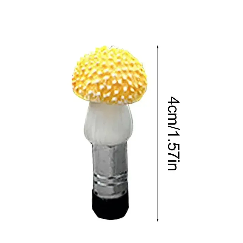 Tire Valve Stem Caps Cute Mushroom Tire Caps Tire Valve Cap Set with French Valve Adapter External Vehicle Accessories Cycling