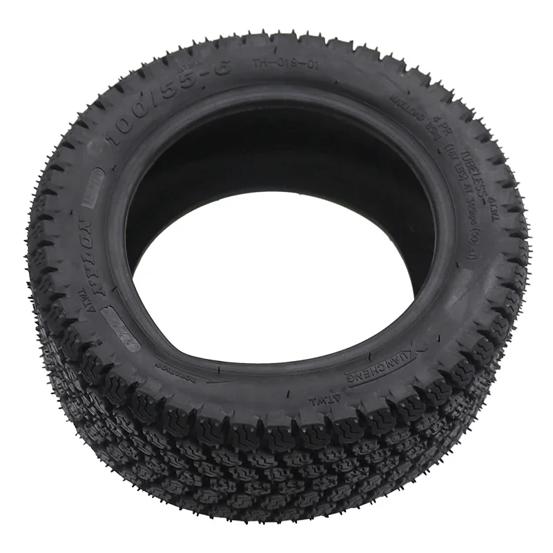 Premium 10 Inch 100/55-6 Tubeless Tires Vacuum Tires for Scooters Go Karts ATV Quad Bikes Off-Road