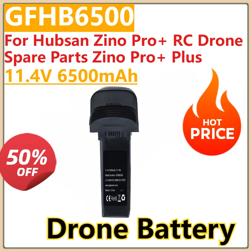 High Quality New 11.4V 6500mAh Drone Battery For Hubsan Zino Pro+ RC Drone  Spare Parts Zino Pro+ Plus Replacement Battery