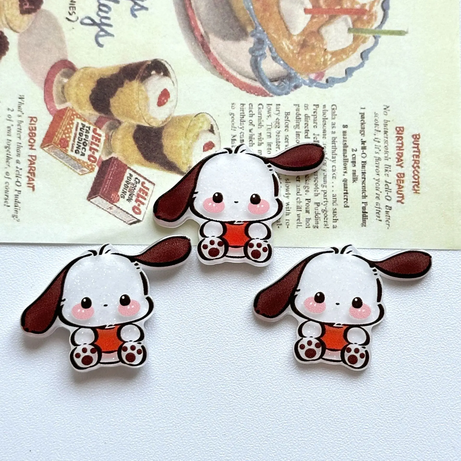 10Pcs New Acrylic Kawaii Cute Cartoon Anime lamb Sticker Series Clip Book DIY Jewelry Children Gift Hairpin Accessories