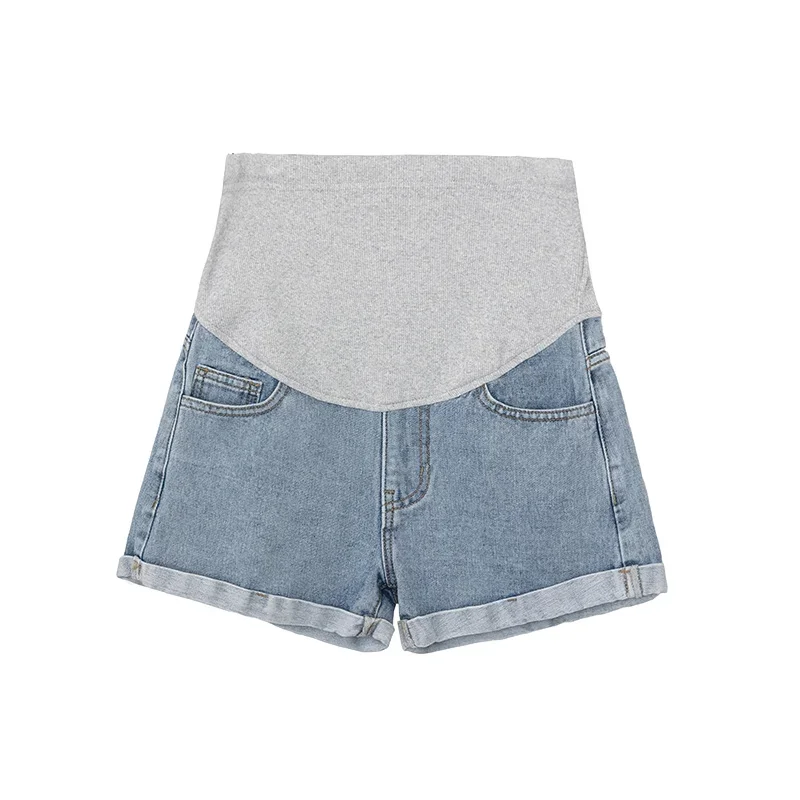 Summer Casual Cotton Maternity Shorts Wide Leg Loose Straight Elastic Waist Belly Short Pants for Pregnant Women Pregnancy