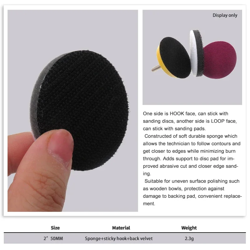 1/2/3/4 Inch Soft Density Sponge Cushion Buffer Backing Pad 10 mm 3 Pcs Hook and Loop for Orbital Sander Automotive Woodworking