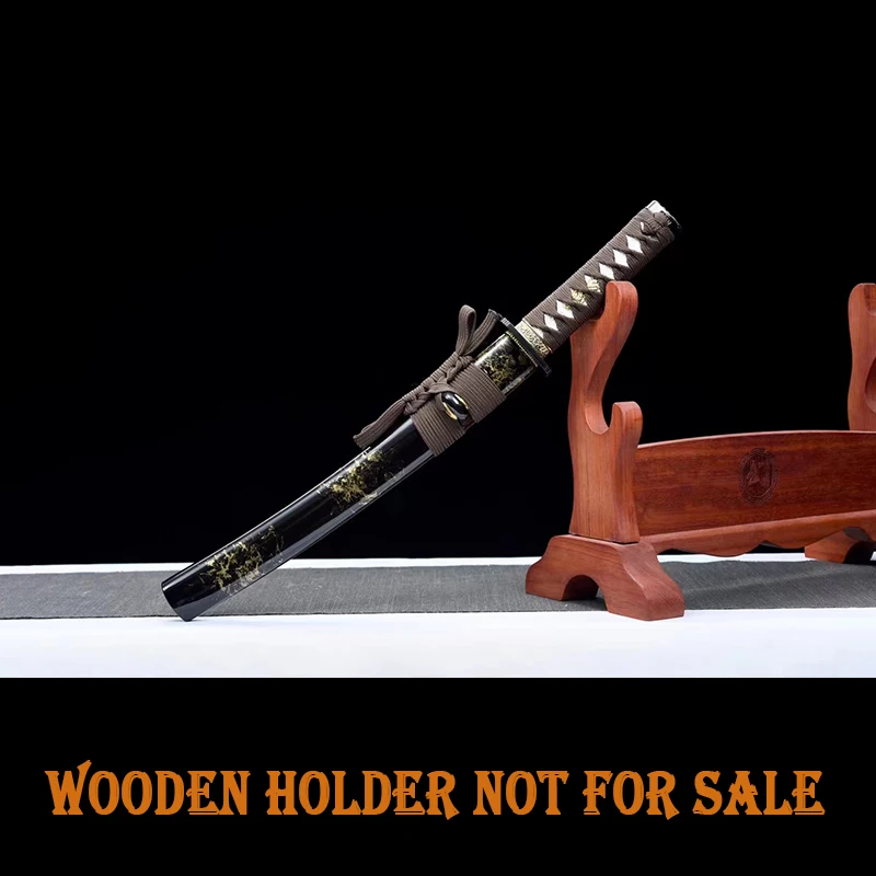 Custom-made Wooden Sword, Iaito Training Sword Small for Children Used, Japanese Tanto, HomeDecor, No Sharp, Type E, Iron Tsuba,