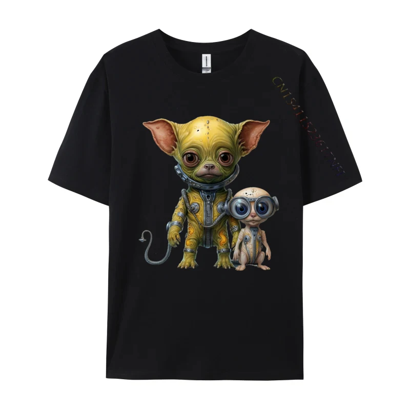 

Alien Cat And Friend T Shirt Astro Funny Gift Tops Tees Brand Casual Cotton Men T Shirts Brand T Shirt