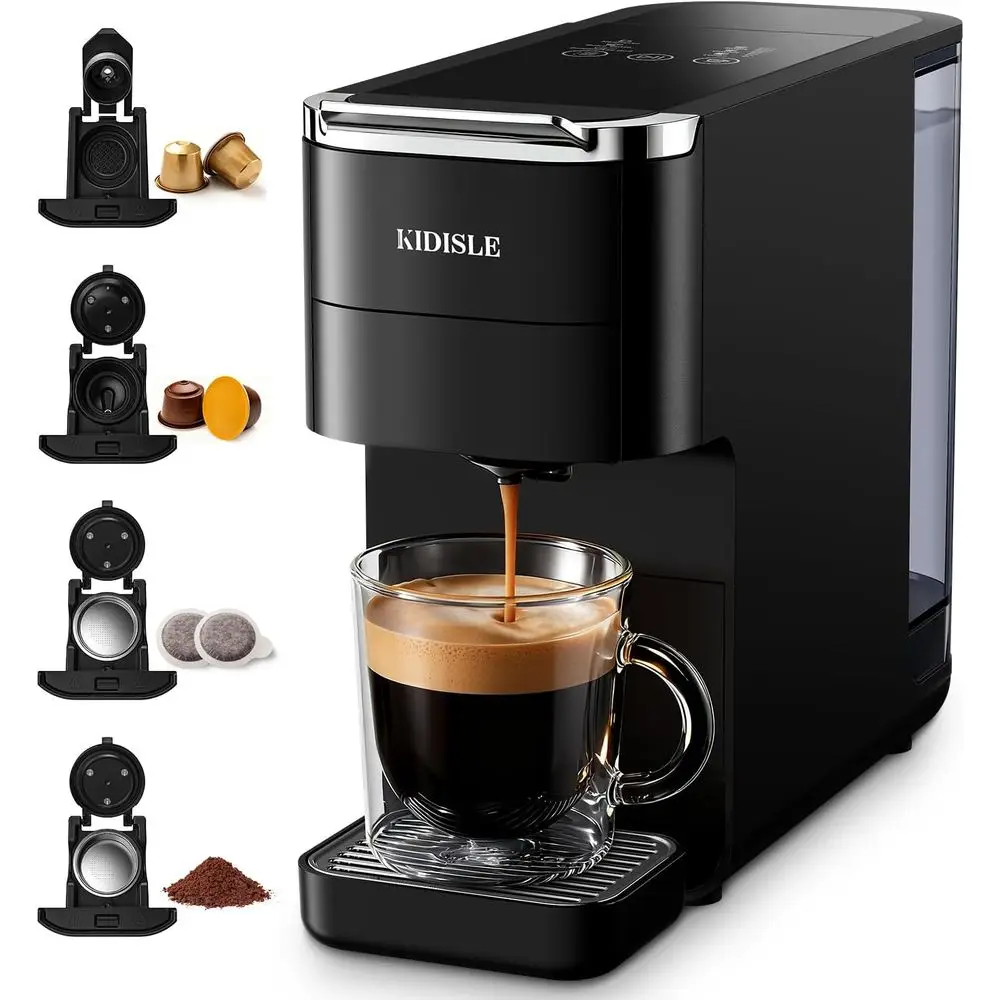 

20 Bar Espresso Machine, Compatible with Original & Dolce Gusto Capsules, Ground Coffee & ESE Pods, 47.3oz Tank, One-Touch Boil,