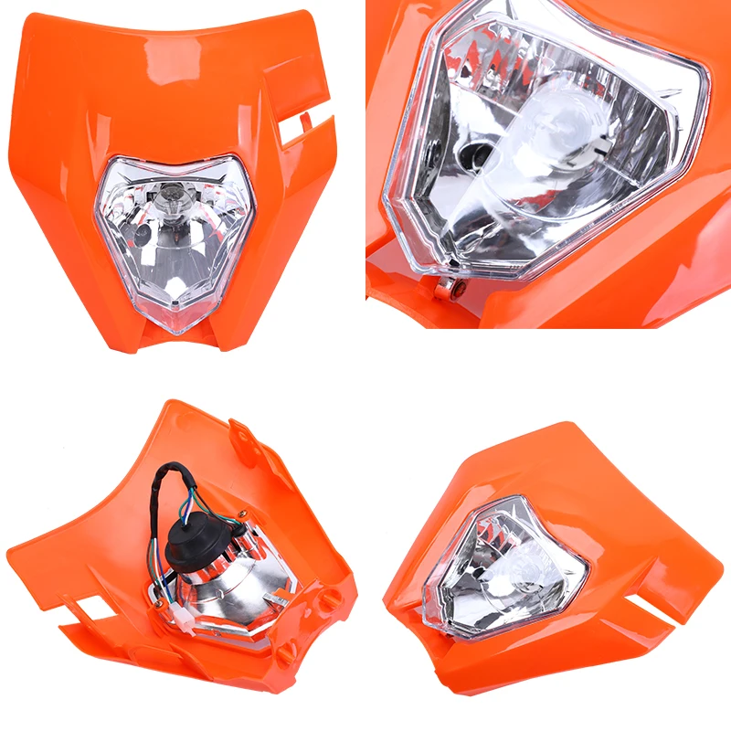 Motorcycle12V LED Headlight Fairing E8 Emark  Headlamp for KTM SX SX-F EXC XC-W XC-F WR DRZ KX YZ KLX F Dirt Bike Mask