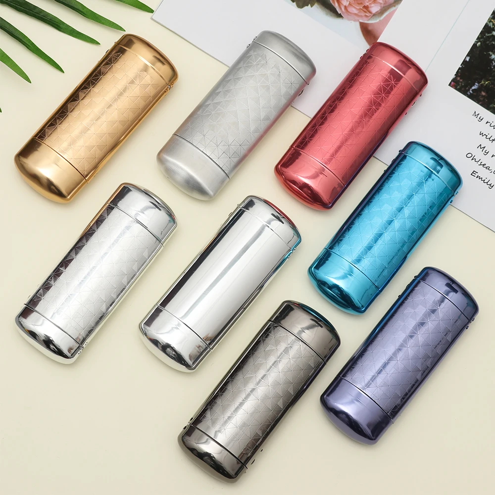 

New Fashion Hard Metal Aluminum Lattice Glasses Case Capsule Flip Top Eyeglasses Case Protector For Glasses Storage Tools