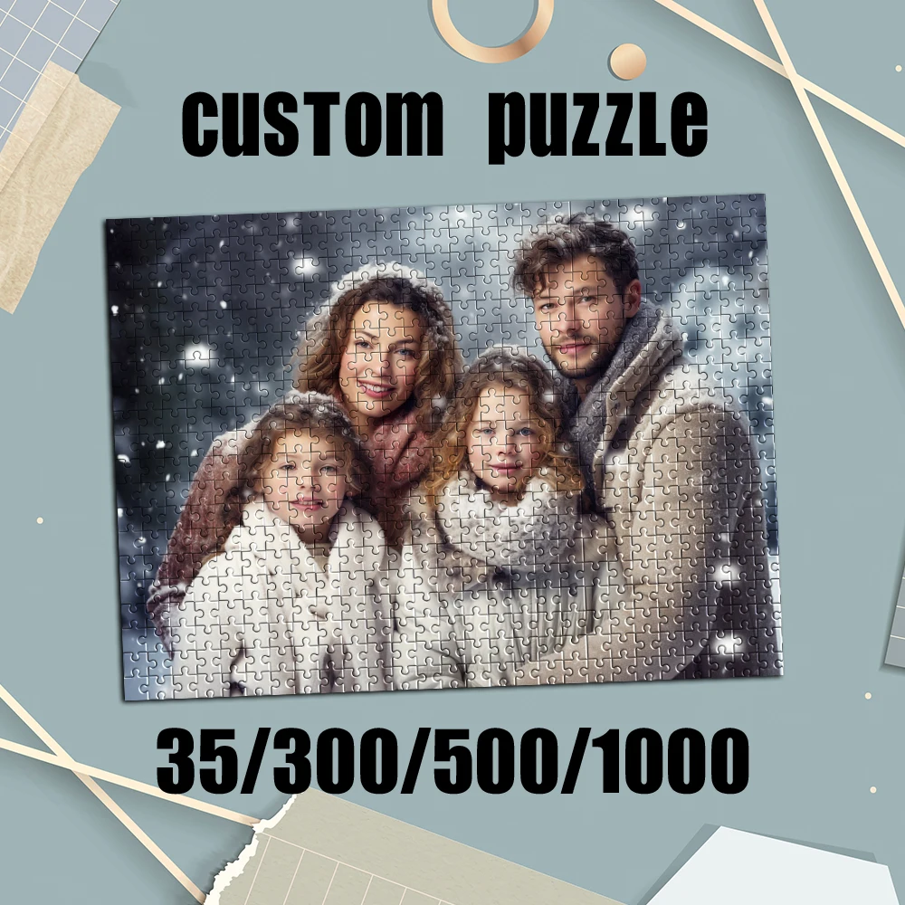 35/300/500pcs  family Custom Poster Custom DIY Personalised Photo Puzzles Personalized Photo For Baby Toy Holiday Gifts,