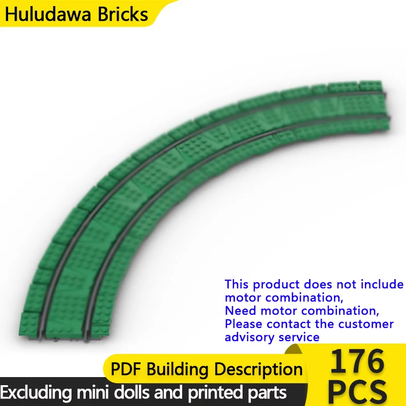 

Street View Model MOC Building Bricks Train Curve Track Ballast With Plates Modular Technology Children Gifts Assemble Toys Suit