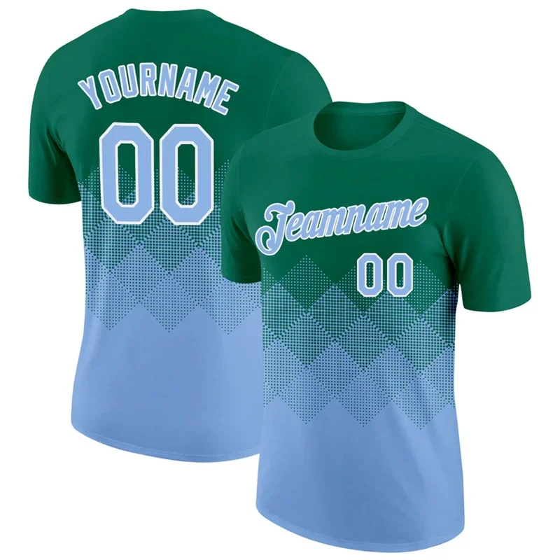 Fashion Gradient Pattern Men T Shirt Personalization Name Custom Team Number 3D Print Tee Outdoor Sports Jersey Unisex Loose Top