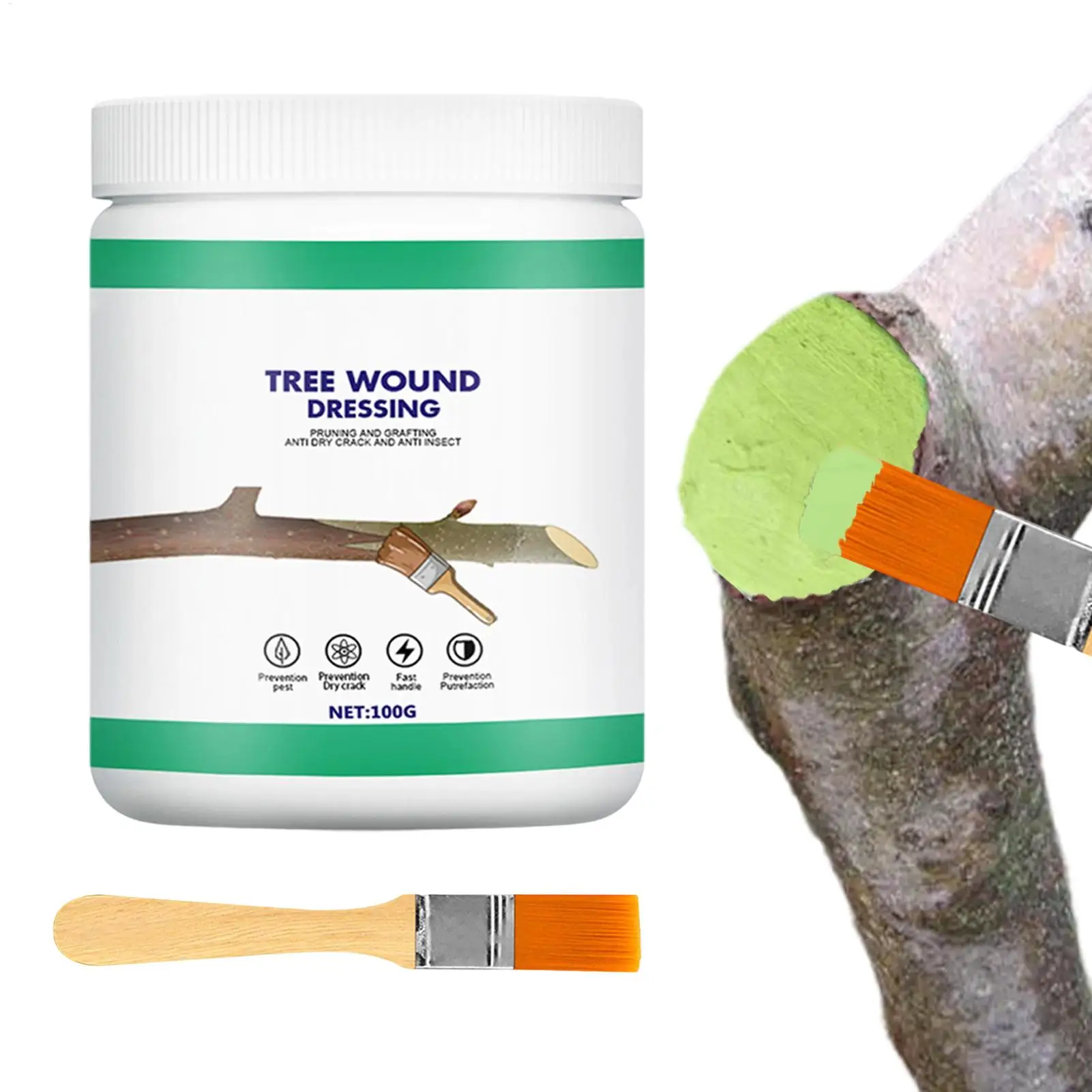 100g Tree Grafting Paste Tree Wound Paste Smear Agent Tree Pruning Sealer Plant Saw Cuts Coating Pruning Heal Effectively Care