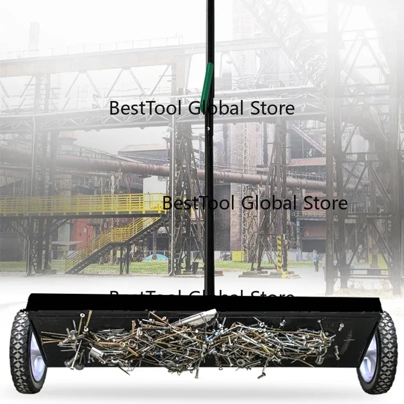 20KG Magnetic Ground Sweeper 36 Inches Hand Push Magnetic Scavenger Iron Chip Picker Tool