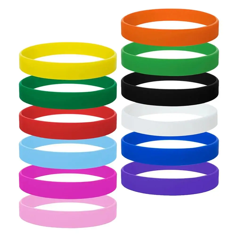 

12 Pcs Birthday Party Supplies Silicone Bracelets Wristb s Kids Gifts Theme Parties White Black Green Blue Yellow Purple