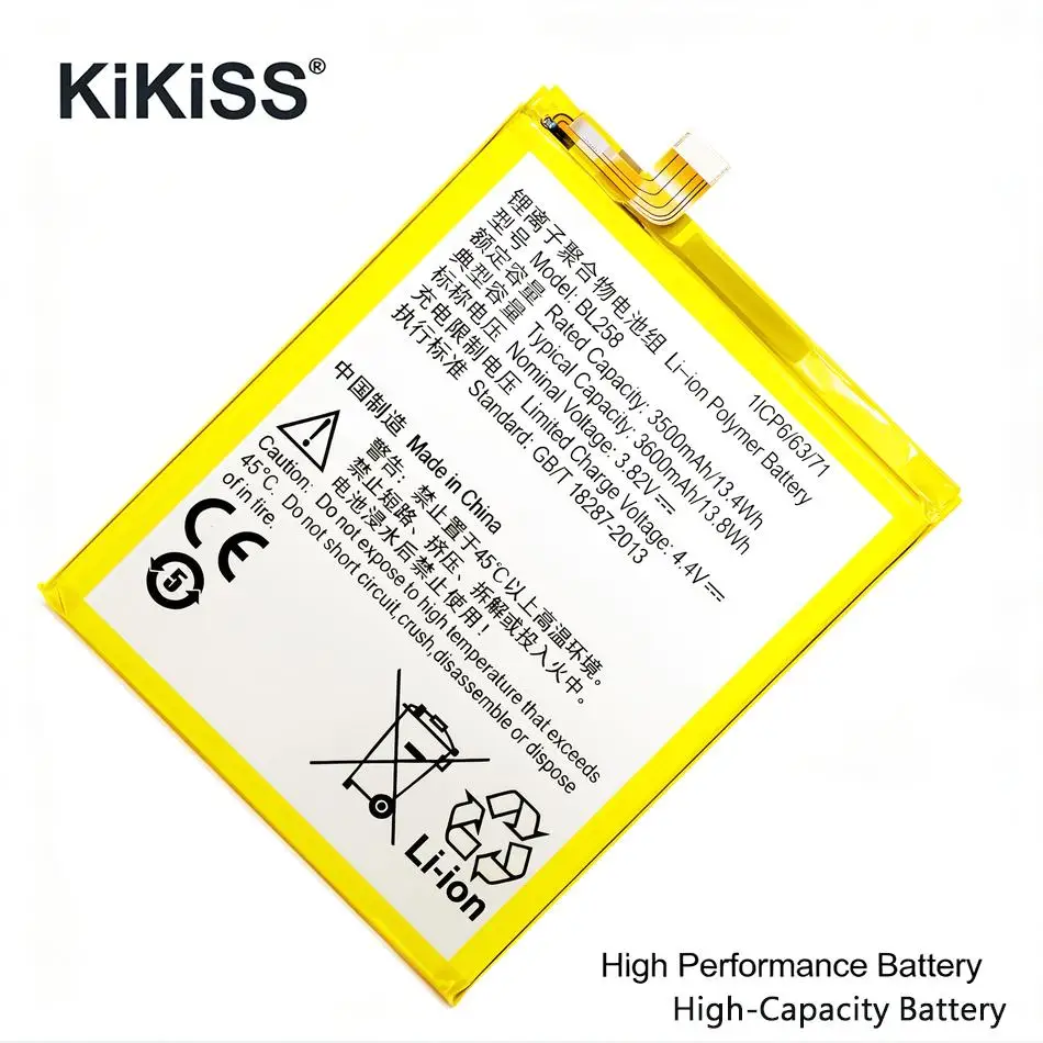 

BL258 Премиум-аккумулятор повышенной емкости 3600 мАч для мобильных телефонов Lenovo Lemeng X3 C50 C70