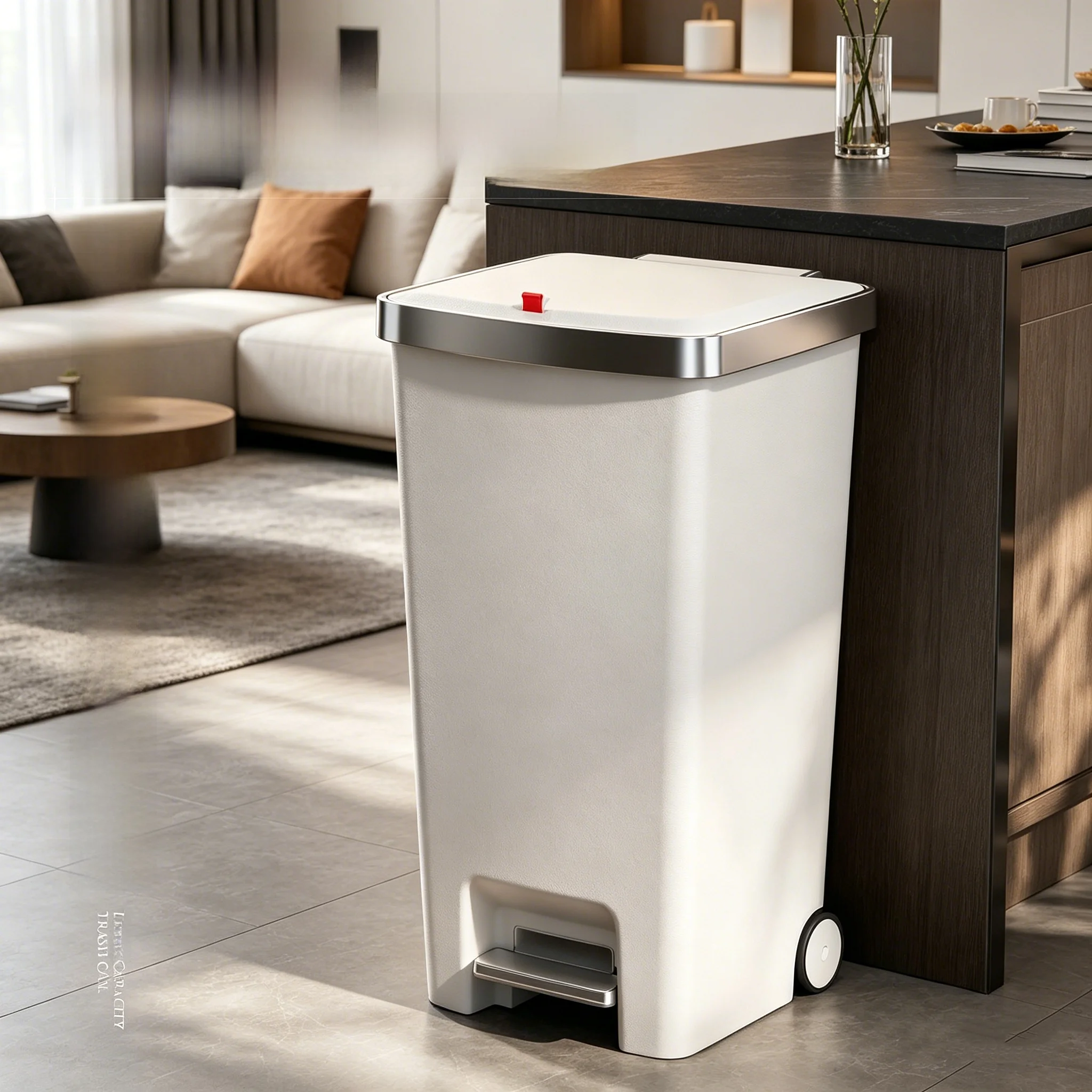 Modern Luxury Large Capacity Trash Can for Living Room And Island Countertop No Bending down Required Household Storage Organ...