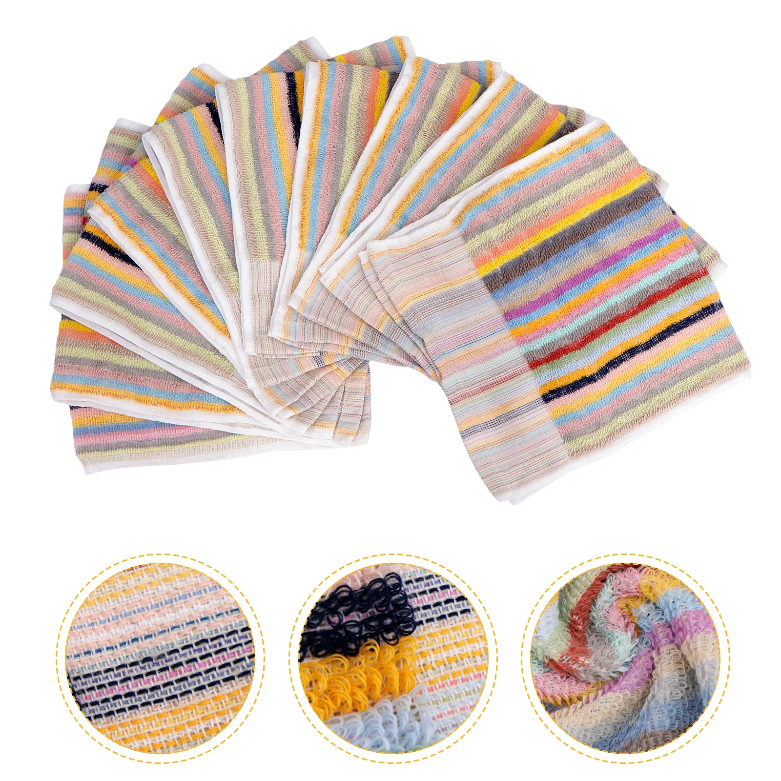 

10pcs Cleaning Towel Kitchen Supply Dish Cloth Stripe Pattern Kitchen Cleaning Cloth Bathroom Bedroom Living Room Towels