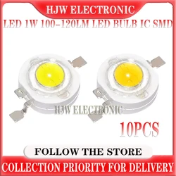 Lâmpada LED, 1w, 100-120lm, ic, smd, branco/quente branco, alta potência, 10 pcs/lot