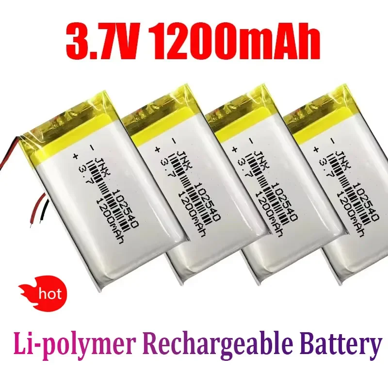 Lipo 102540 Lithium Battery 3.7V 1200mAh Polymer Batteries for Gps Locator Mp3/Mp4 Medical Beauty Equipment Rechargeable Cell