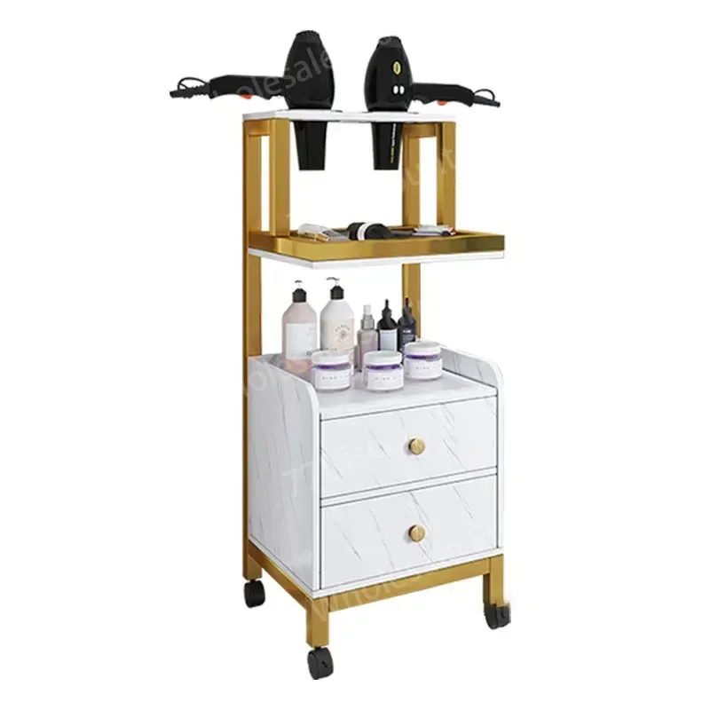 light Luxury Salons Trolleys   Hair  Tool Trolley Creative  Furniture Multi-layer Storage Rack with Wheels