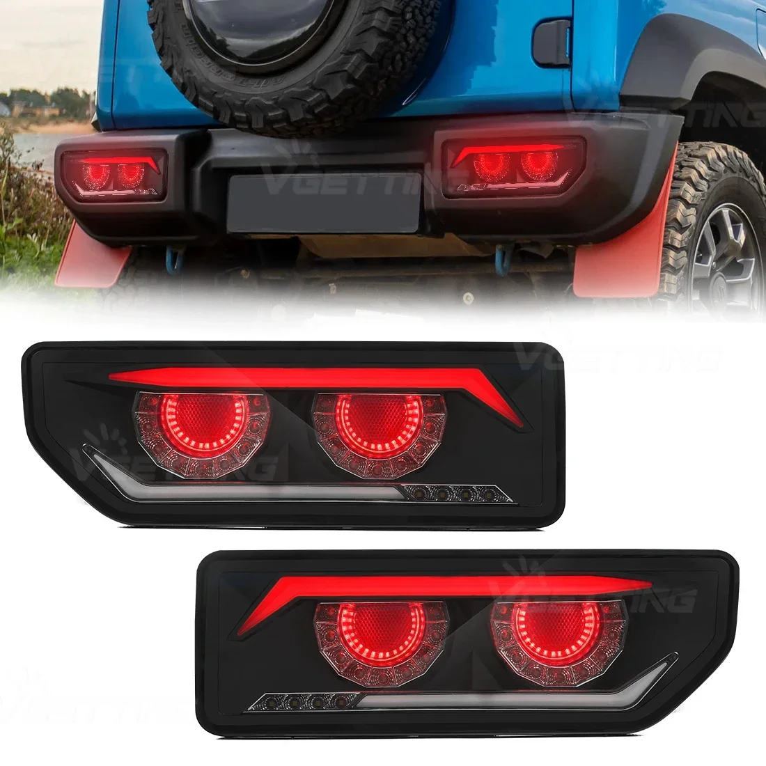 

Для Suzuki Jimny 2019 2020 2021 2022 2023 Автомобильный светодиодный задний фонарь Задний тормозной фонарь заднего хода дневного света Аксессуары для указателей поворота 12 В