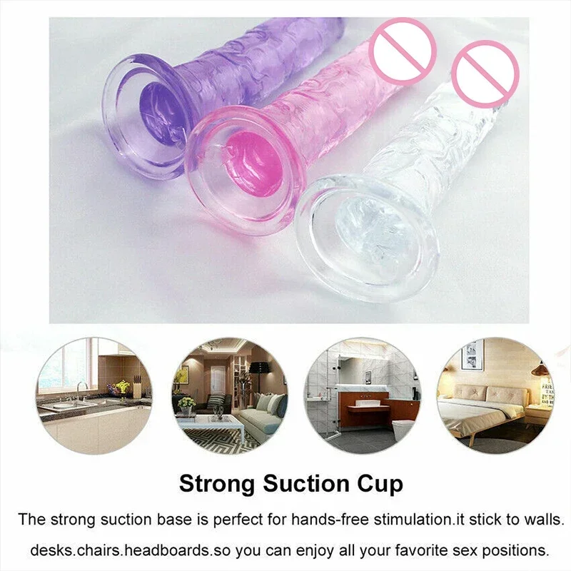 Big Dildo Realistic For Women Soft Jelly Dildo Vaginal Anal Plug Penis Strong Suction Cup Female Masturbators Sex Toys For Adult