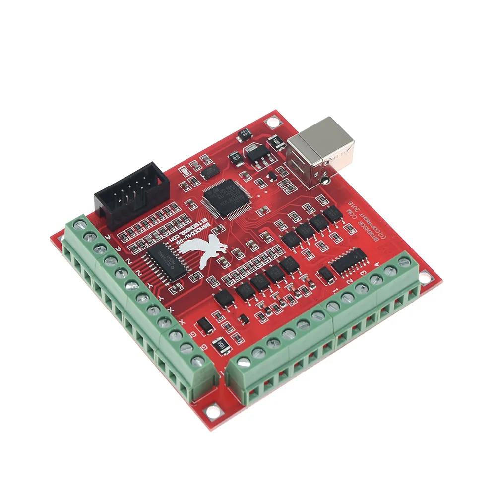 Breakout board CNC USB MACH3 4AXIS Controller Card Support Stepper and Servo Motor 100Khz With USB Cable software on the CD