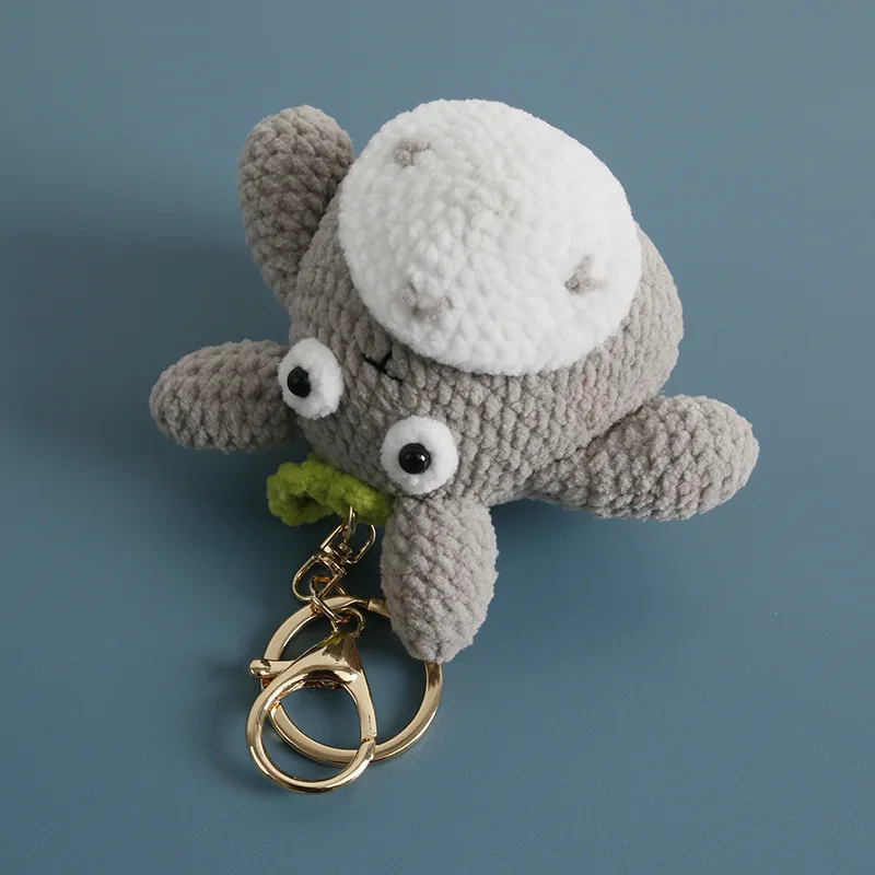 My Neighbor Totoro New Hand Crochet Knit Anime Keychain Handwoven Cartoon Bag Charm Key Anime Peripheral Hanging Decor Fan Gift view 4