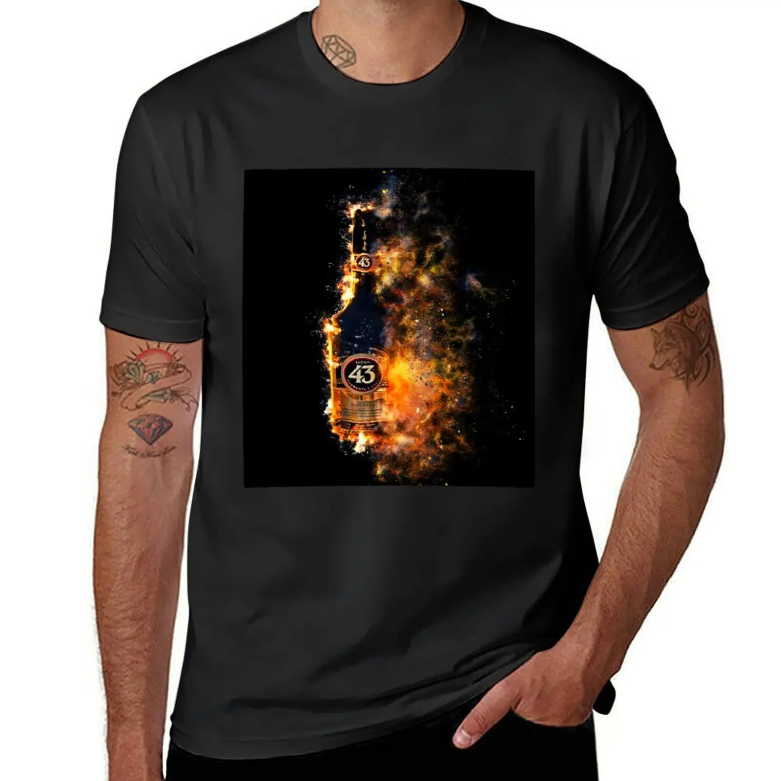 Licor 43 on fire (quarante i tre) T-Shirt blacks anime kawaii clothes clothes for men