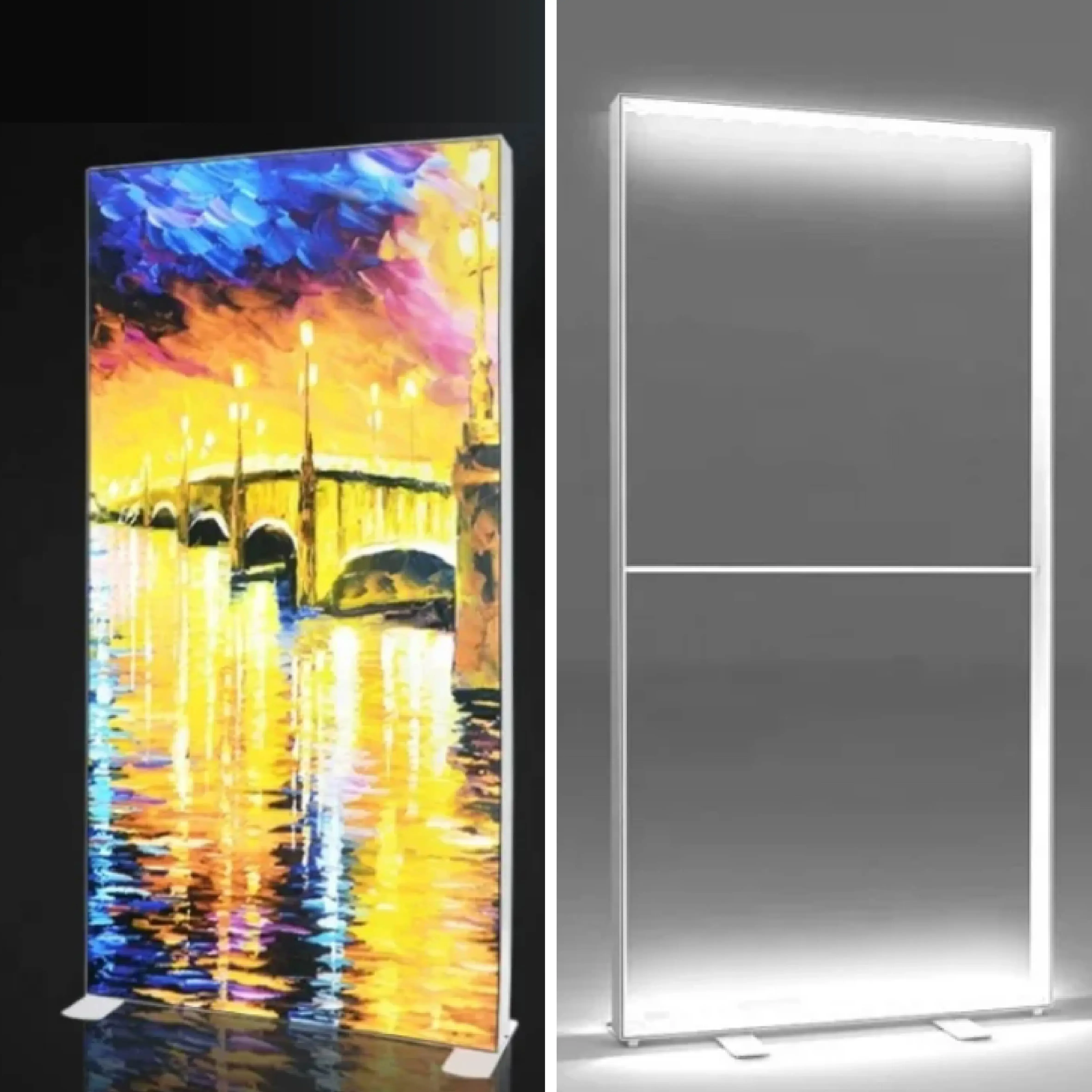 100x200cm LED Advertising Banner Stand Custom Logo Aluminum Enclosure Light Box for Outside Display & Exhibition Booth Reception