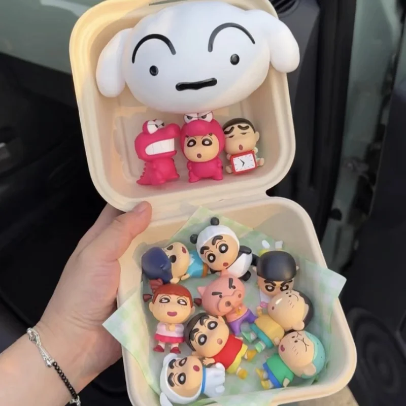 

Cartoon Crayon Shin chan Little White Time Capsule Series Dog Head Blind Box Anime Mini Figures Model Ornament Toys Gifts