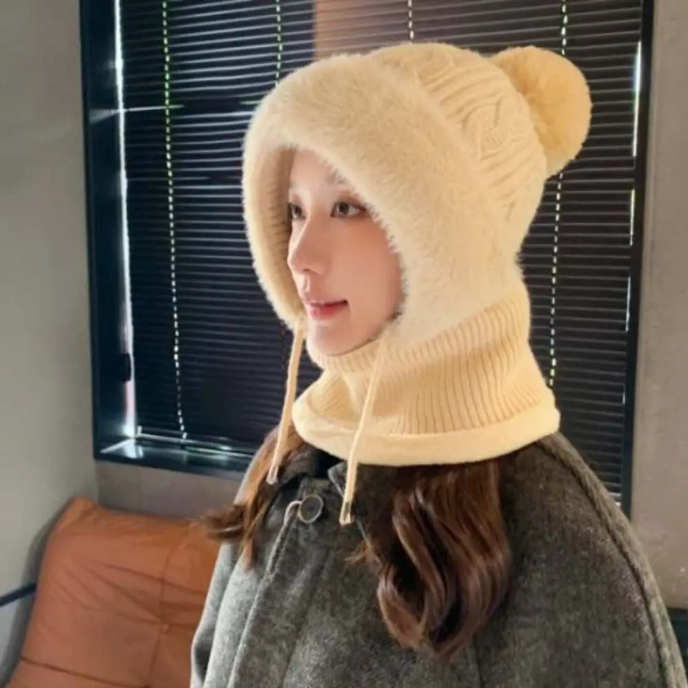 بالاكلافا قبعة وشاح ناعم ومجموعة قبعات مرنة 2 في 1 محبوك طقم قبعات رشاقته الدافئة أفخم مقنعين قبعة حرارية الدفء #4