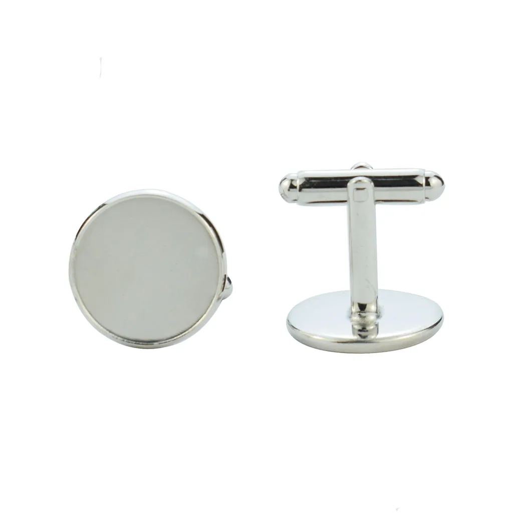 10 PCS Cufflink Base Wholesale: 16mm Stainless Steel Cufflink Base, Suitable for DIY Jewelry Making, Handmade Boyfriend Gifts