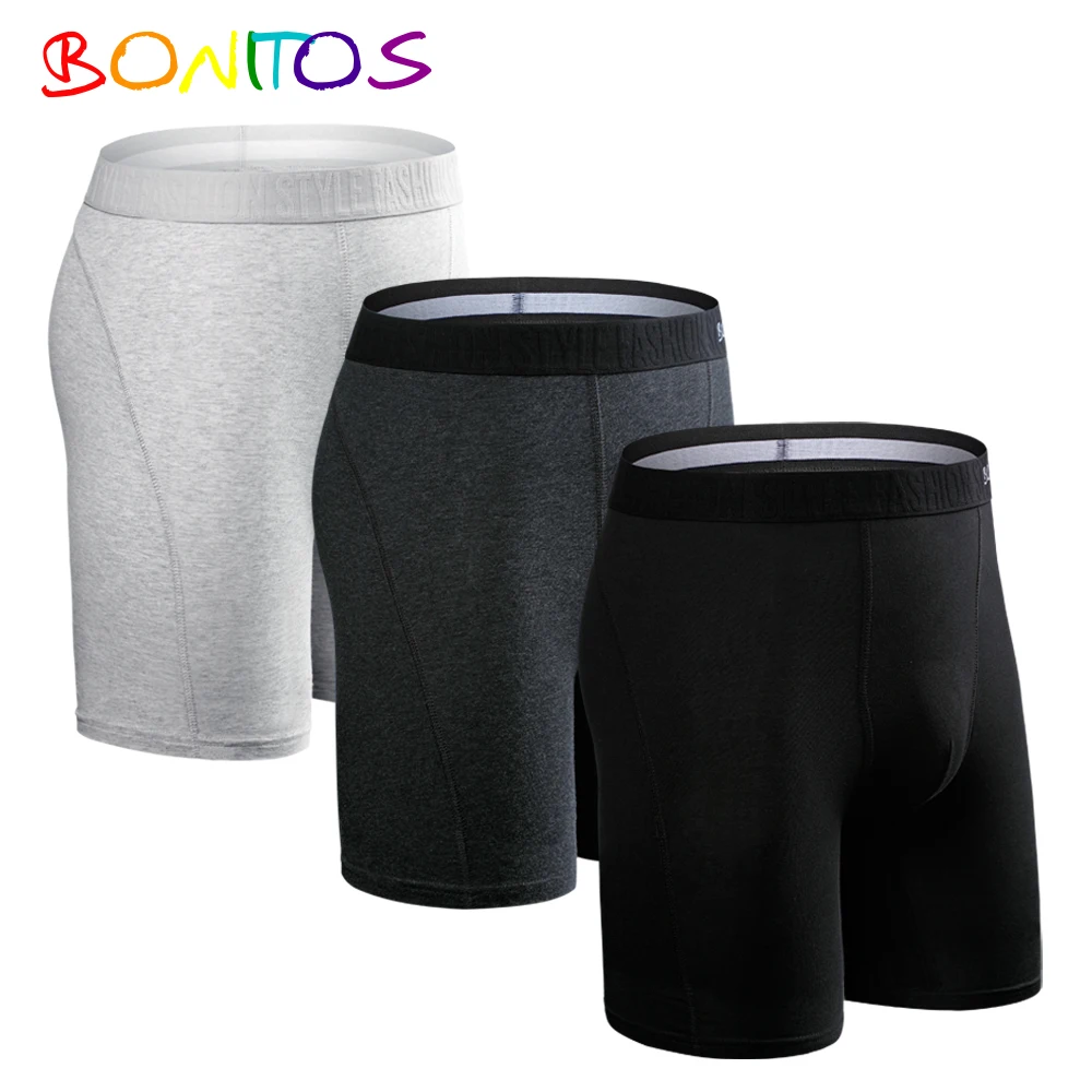 3 stücke Lange Boxer Für Mann Unterwäsche Viele Herren Unterhosen Baumwolle Schlüpfer der Männer Familie Boxershorts Boxer Sexy Männliche Shorts calecon
