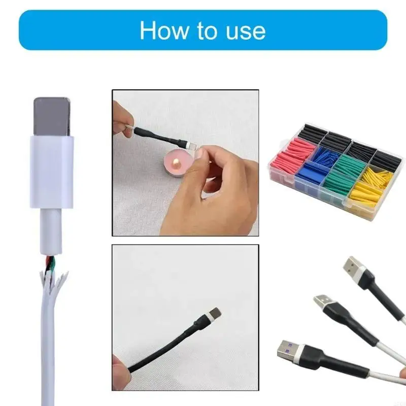 مجموعة أنابيب الانكماش الحراري بأحجام وألوان متنوعة للعزل الكهربائي #4