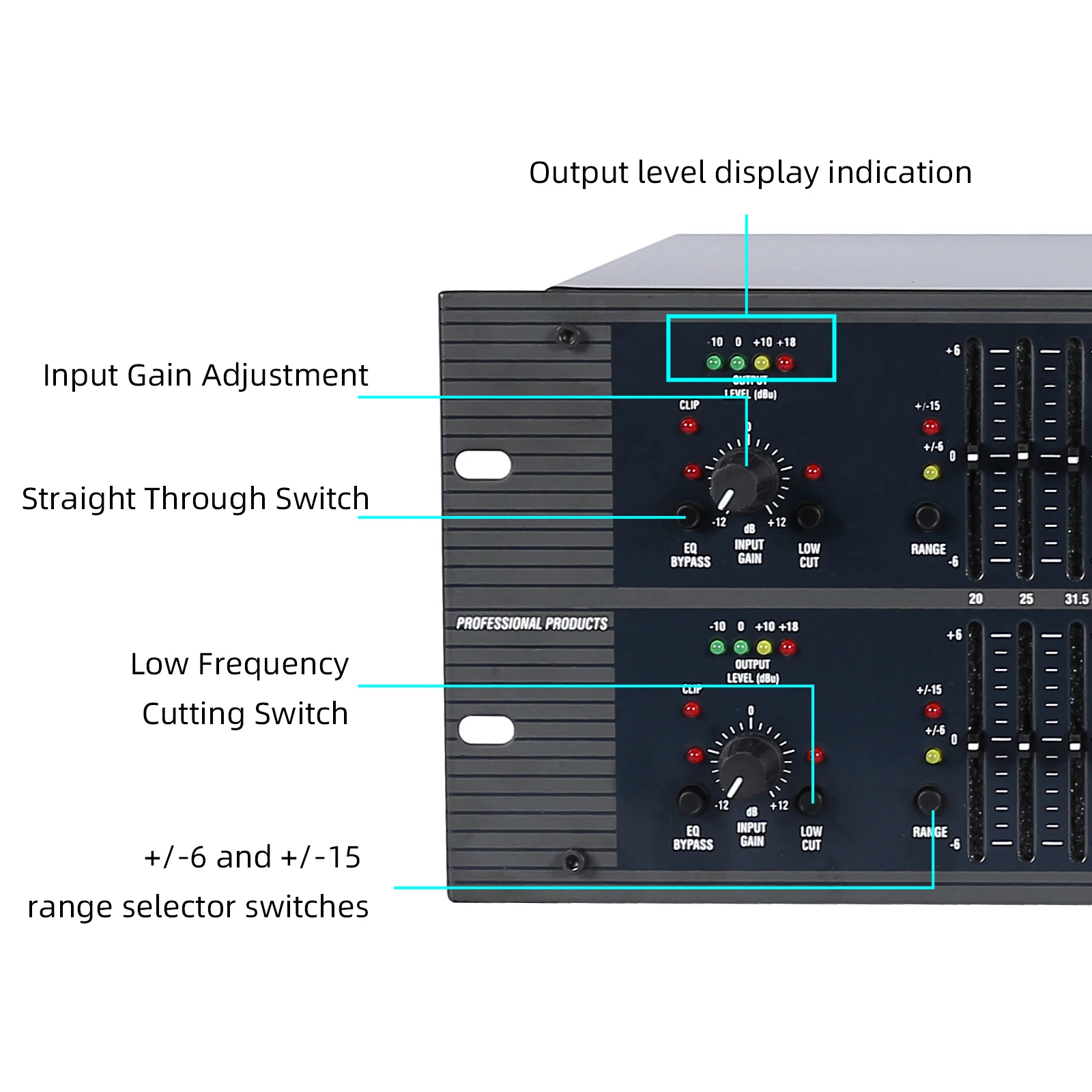 D1231 Digital Equalizer Professional 31-Segment Equalizer For Stage Performance