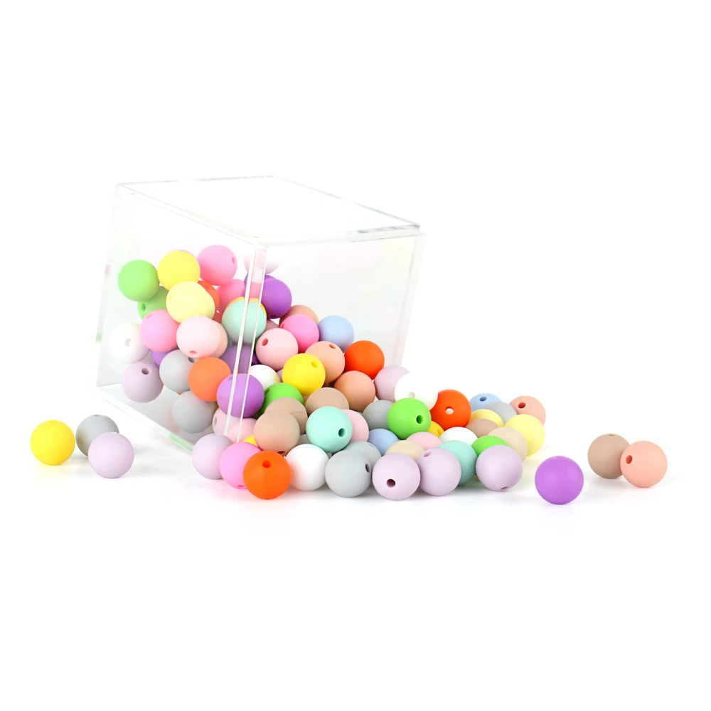 100Pcs 12mm Silicone Beads Baby Nursing Care BPA Free Food Grade Teething Beads DIY Bracelet Pacifier Chain Necklace Accessories