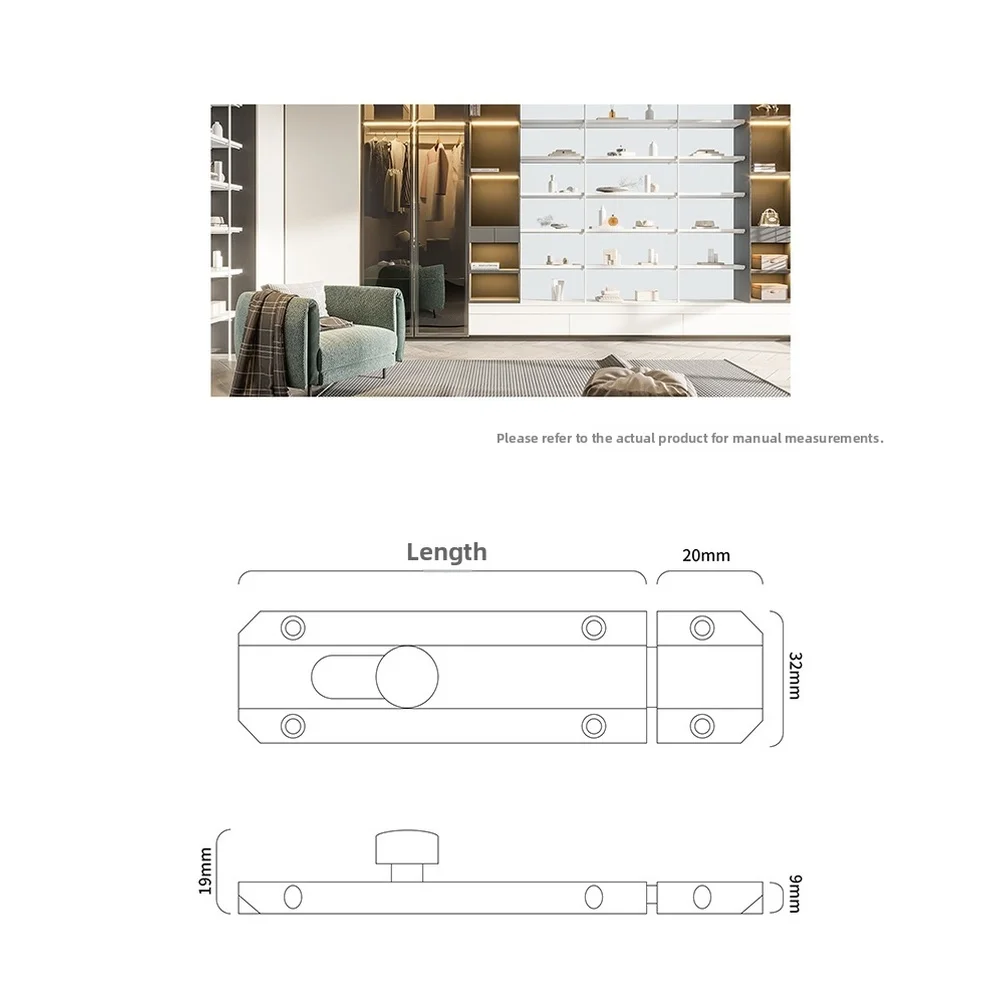 

Сверхмощный дверной замок из алюминиевого сплава для использования в спальне и ванной комнате с усиленным основанием, установкой на винт или гвоздь