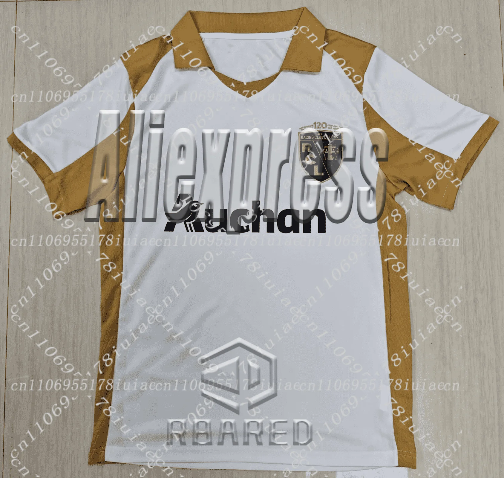 تي شيرت كرة القدم بطباعة ثلاثية الأبعاد لعدسة 2026 - هيراث تعدين اللهب والفحم الذهبي، قميص كرة القدم باللونين الذهبي #1