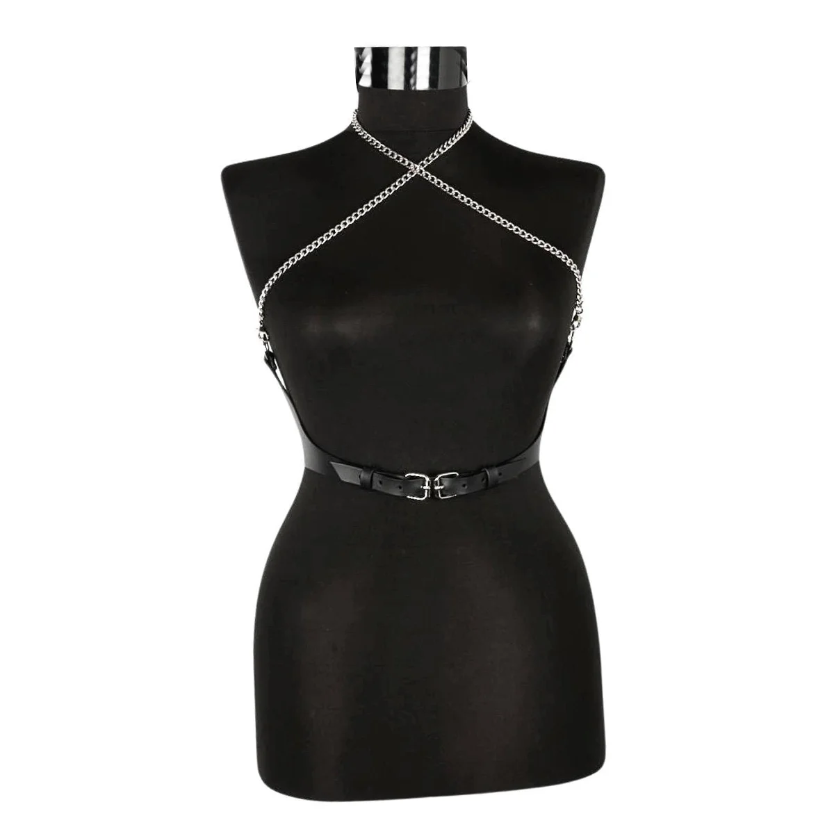 

Ladies' black body binding tight strap fashionable shoulder tassel chain suitable for nightclub party dressing accessories