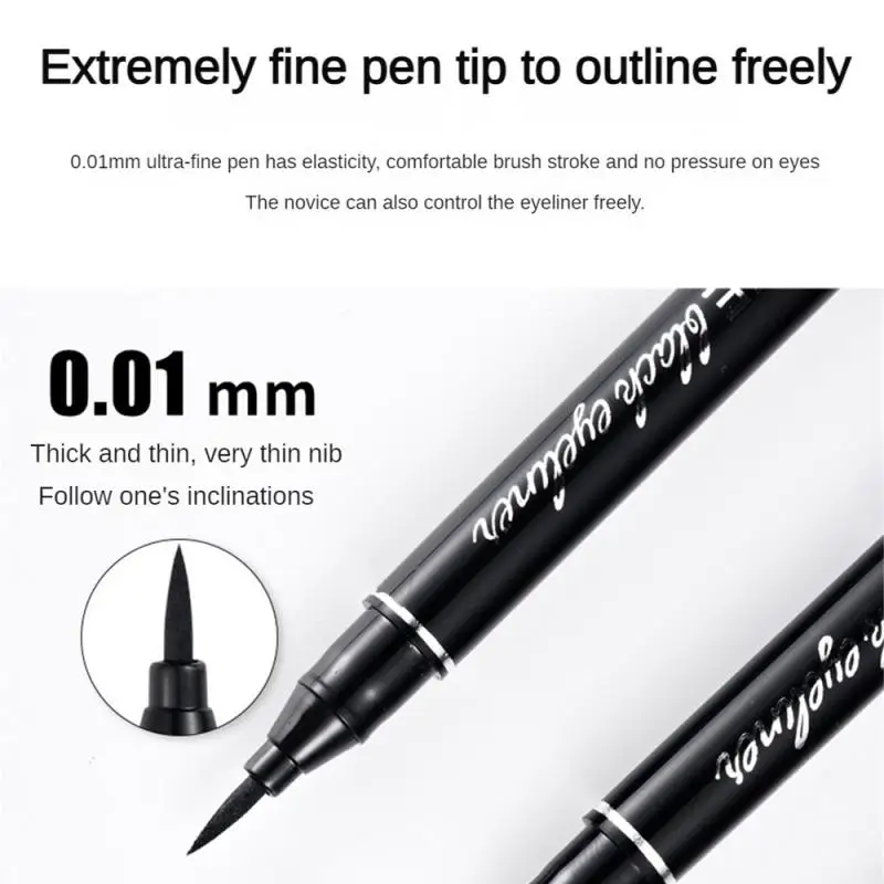 Stylo Eyeliner Liquide Noir Imperméable à vaccage Rapide pour Femme, Crayon Eyeliner, Tête en Éponge, Maquillage, Cosmétiques, Pas Cher, 1 Pc, 2 Pcs, 3Pcs