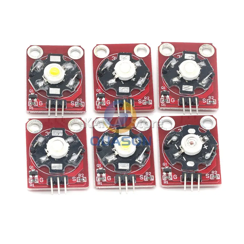 3W High Power LED Module Blue/Green/Purple/Red/White/Yellow LED with PCB Chassis for Arduino STM32 AVR