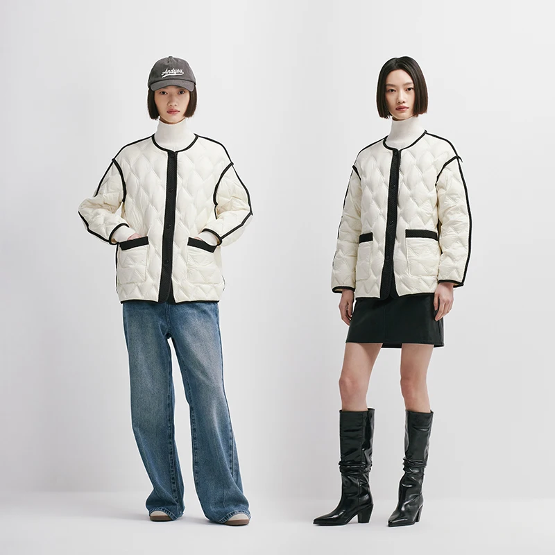 Chericom jaqueta curta feminina clássica contraste com zíper frontal calor elegante casacos leves de peito único y298006y