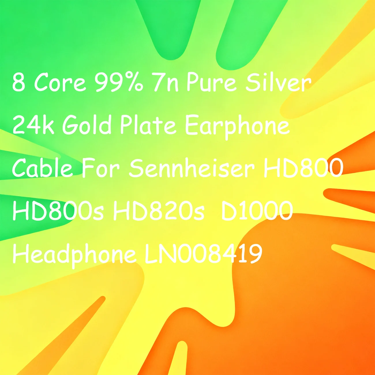 

8 Core 99% 7n Pure Silver 24k Gold Plate Earphone Cable For Sennheiser HD800 HD800s HD820s D1000 Headphone LN008419